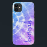 Colorful Tie Dye Personaliseer Hoesje-Mate iPhone  Case-Mate iPhone Case<br><div class="desc">Een kleurrijke stropdas-kleurstof design-telefoonbehuizing,  gedrukt met haar naam.</div>