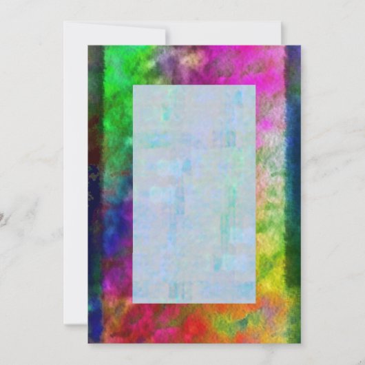 Colorful Tie Dye Psychedelic Blank Invitation Kaart (Voorkant)