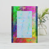 Colorful Tie Dye Psychedelic Blank Invitation Kaart (Staand voorkant)
