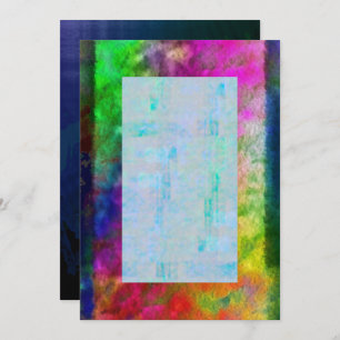 Colorful Tie Dye Psychedelic Blank Invitation Kaart
