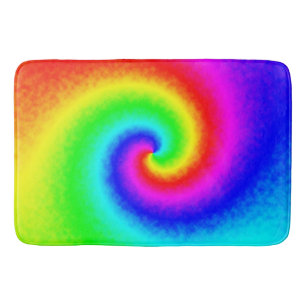 Colorful Tie Dye Rainbow Swirl Hippie Boho Chic Badmat
