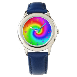 Colorful Tie Dye Rainbow Swirl Hippie Boho Chic Horloge