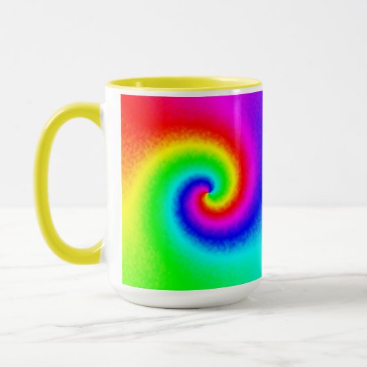Colorful Tie Dye Rainbow Swirl Hippie Boho Chic Mok (Links)
