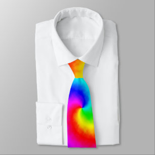 Colorful Tie Dye Rainbow Swirl Hippie Boho Chic Stropdas