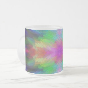Colorful Tie Dye Style Art Matglas Koffiemok