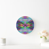 Colorful Tie Dye Style Art Ronde Klok (Huis)