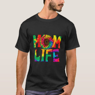 Colorful Tie Dye Sunflower Ma Life T-shirt