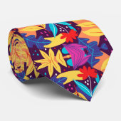 Colorful tie featuring a vibrant tropical design stropdas (Opgerold)