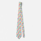 Colorful Tie with Hebrew "Happy Purim" Text Stropdas (Voorkant)