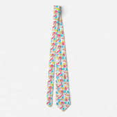 Colorful Tie with Hebrew "Happy Purim" Text Stropdas (Achterkant)