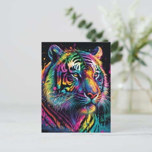 Colorful Tiger Briefkaart (Staand voorkant)