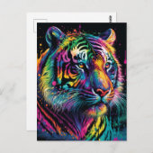 Colorful Tiger Briefkaart (Voorkant / Achterkant)