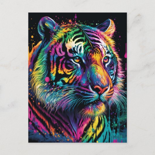 Colorful Tiger Briefkaart (Voorkant)