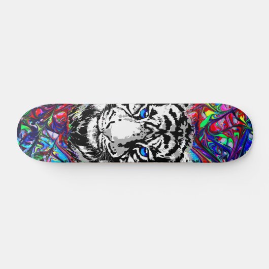 Colorful Tiger Head - Psychedelic Tiger Persoonlijk Skateboard (Horizontaal)
