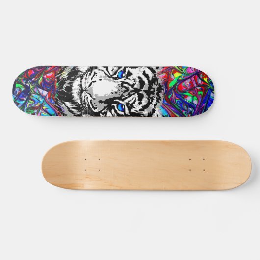 Colorful Tiger Head - Psychedelic Tiger Persoonlijk Skateboard (Horizontaal)