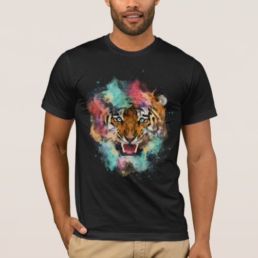 Colorful Tiger Head T-shirt (Voorkant)