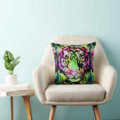 Colorful Tiger Head - Tiger Women Sierkussen (Stoel)