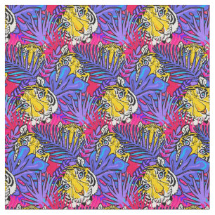 Colorful Tiger Oerwoud Pattern Stof