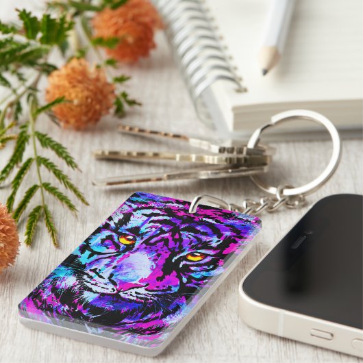 Colorful Tiger Sleutelhanger - Wildlife Big Cats (Voorkant Rechts)