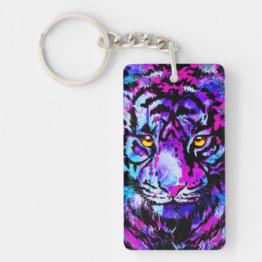 Colorful Tiger Sleutelhanger - Wildlife Big Cats (Voorkant)