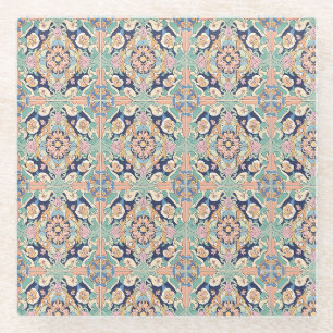 Colorful Tile-ontwerp Glazen Onderzetter