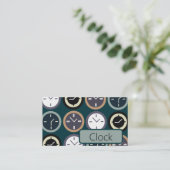 Colorful Time Clock Pattern Repair Watchmaker Visitekaartje (Staand voorkant)