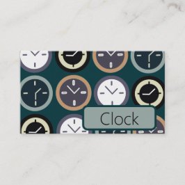 Colorful Time Clock Pattern Repair Watchmaker Visitekaartje