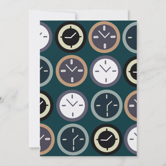 Colorful Time Clock Pattern Watchmaker Birthday Kaart (Achterkant)