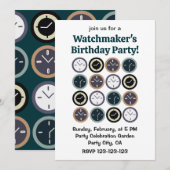 Colorful Time Clock Pattern Watchmaker Birthday Kaart (Voorkant / Achterkant)