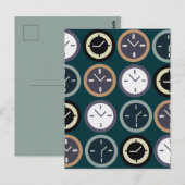 Colorful Time Clock Pattern Watchmaker  Briefkaart (Voorkant / Achterkant)