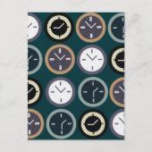 Colorful Time Clock Pattern Watchmaker  Briefkaart (Voorkant)
