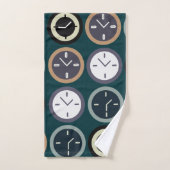 Colorful Time Clock Pattern Watchmaker Horologist Bad Handdoek (Handdoek)