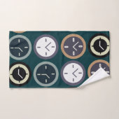 Colorful Time Clock Pattern Watchmaker Horologist Bad Handdoek (Handdoek)