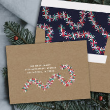Colorful Tinsel Garland Christmas Holiday Envelope