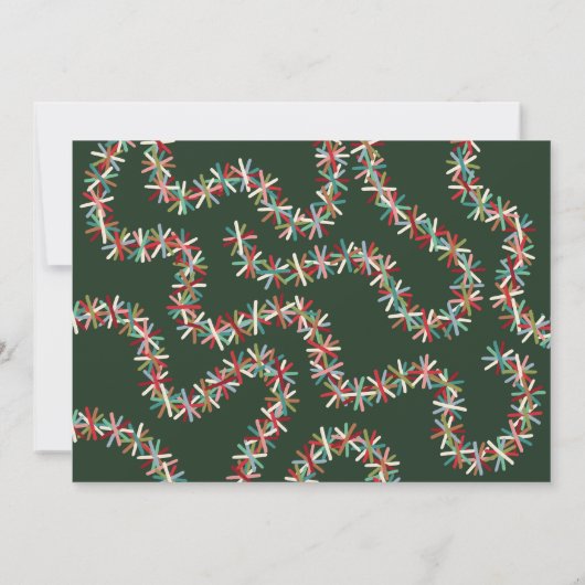 Colorful Tinsel Garland Christmas Photo Card Kaart (Achterkant)