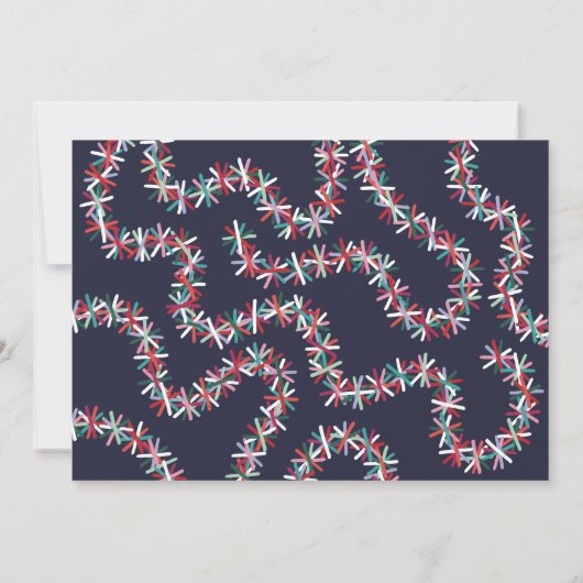 Colorful Tinsel Garland Christmas Photo Card Kaart (Achterkant)
