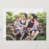 Colorful Tinsel Garland Christmas Photo Card Kaart (Voorkant)