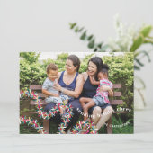 Colorful Tinsel Garland Christmas Photo Card Kaart (Staand voorkant)