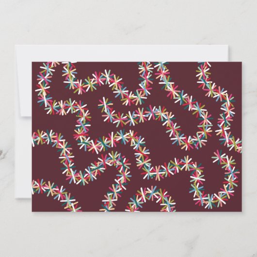 Colorful Tinsel Garland Christmas Photo Card Kaart (Achterkant)