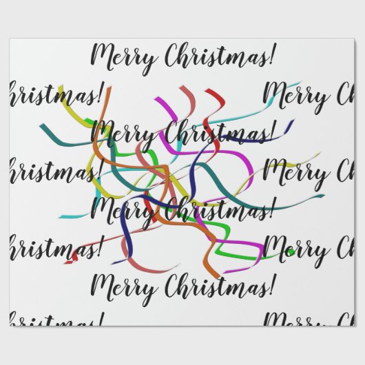 Colorful Tinsel Kerstmis Cadeaupapier (Vlak)