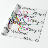 Colorful Tinsel Kerstmis Cadeaupapier (Uitgerold)