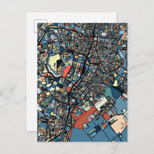 Colorful Tokyo Map Briefkaart (Voorkant / Achterkant)