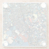 Colorful Tokyo Map Glazen Onderzetter (Achterkant)