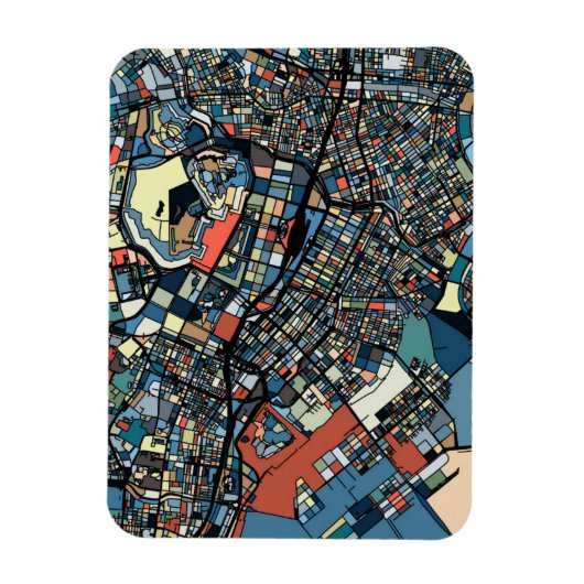 Colorful Tokyo Map Magneet (Verticaal)
