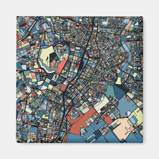 Colorful Tokyo Map Magneet (Voorkant)