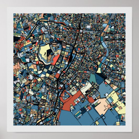 Colorful Tokyo Map Poster (Voorkant)