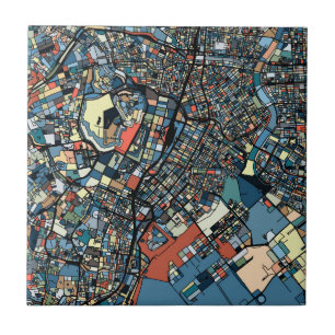 Colorful Tokyo Map Tegeltje