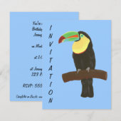 Colorful Toucan Bird Birthday Party Invitations Kaart (Voorkant / Achterkant)