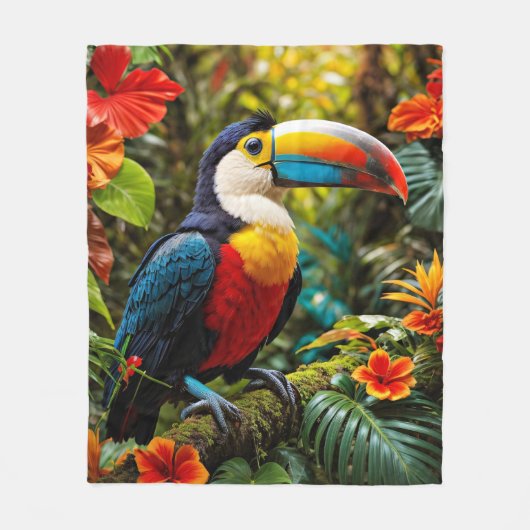 Colorful Toucan Bird Fleece Deken (Voorkant)