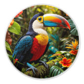 Colorful Toucan Bird Keramische Knop (Voorkant)